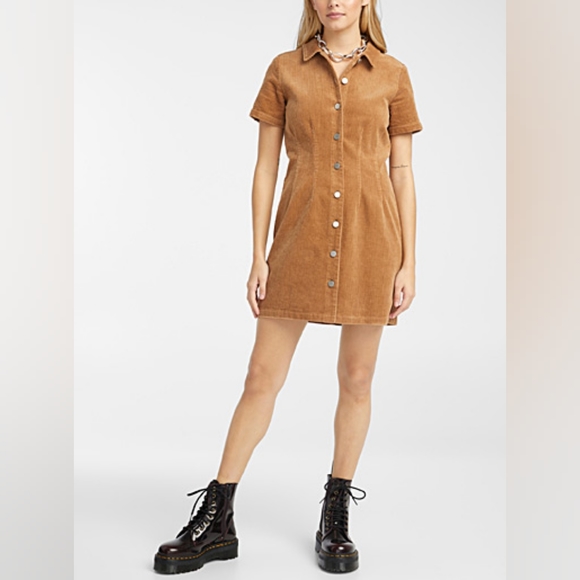 twik Dresses & Skirts - Simons Twik Corduroy Fitted Shirt Dress